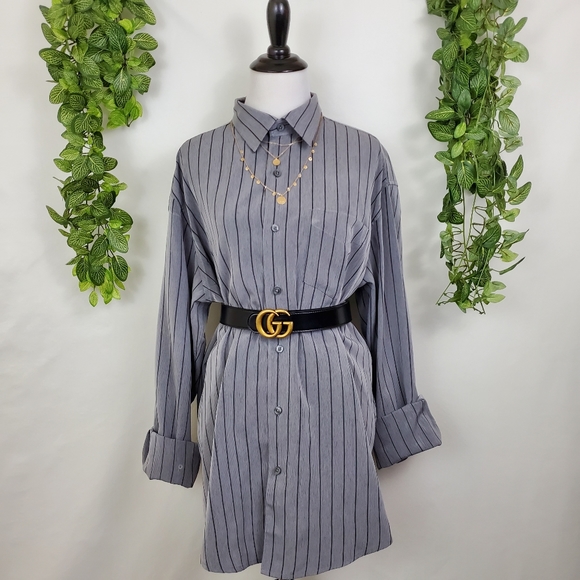 George Tops - George men's oversized striped shirt dress